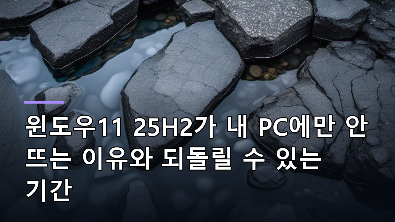 윈도우11 25H2가 내 PC에만 안 뜨는 이유와 되돌릴 수 있는 기간