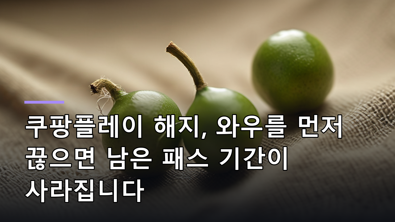 쿠팡플레이 해지, 와우를 먼저 끊으면 남은 패스 기간이 사라집니다