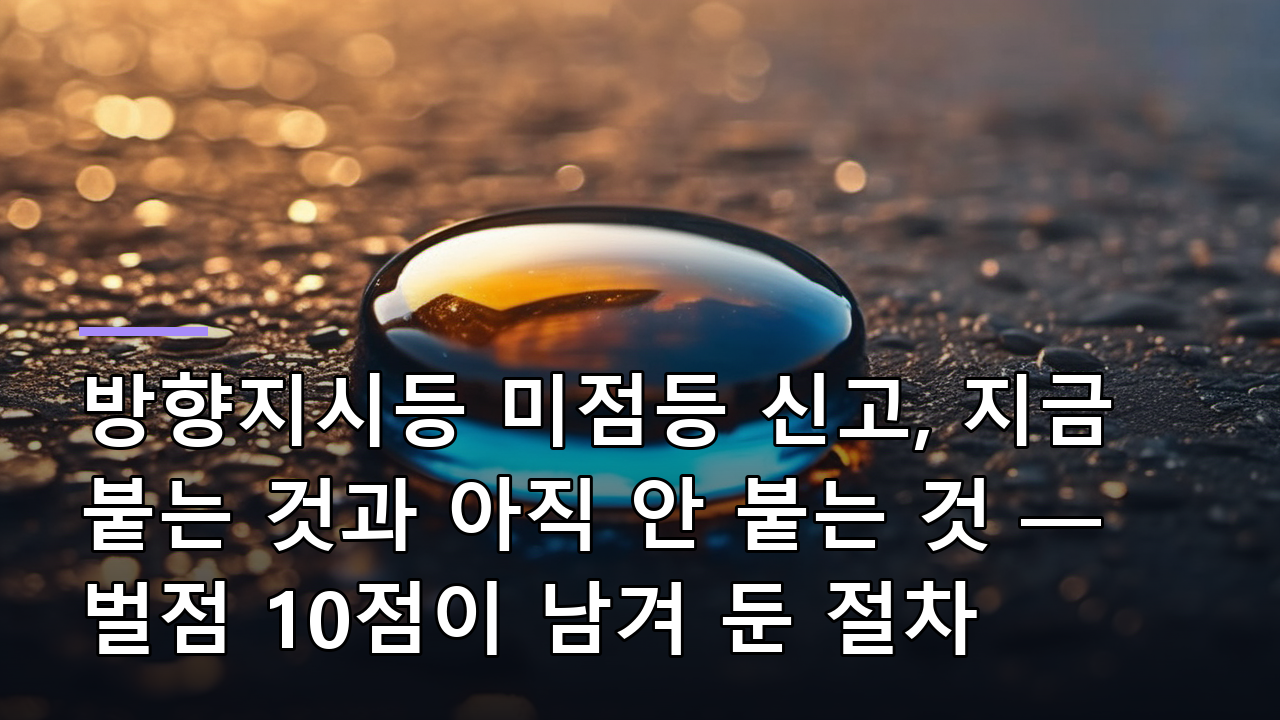 방향지시등 미점등 신고, 지금 붙는 것과 아직 안 붙는 것 — 벌점 10점이 남겨 둔 절차