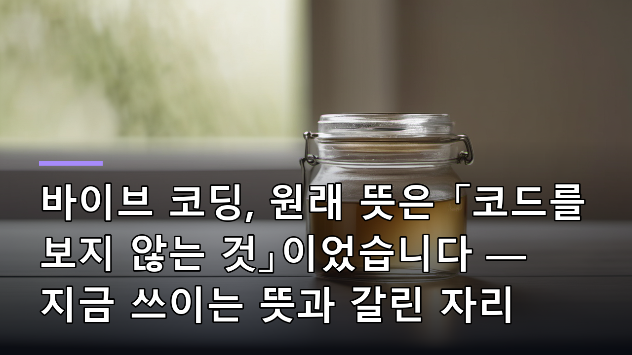 바이브 코딩, 원래 뜻은 「코드를 보지 않는 것」이었습니다 — 지금 쓰이는 뜻과 갈린 자리