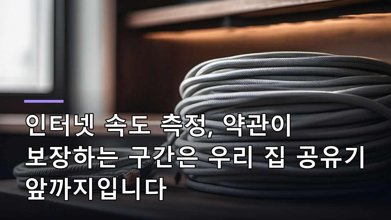인터넷 속도 측정, 약관이 보장하는 구간은 우리 집 공유기 앞까지입니다