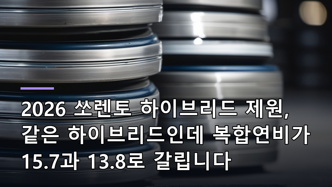 2026 쏘렌토 하이브리드 제원, 같은 하이브리드인데 복합연비가 15.7과 13.8로 갈립니다