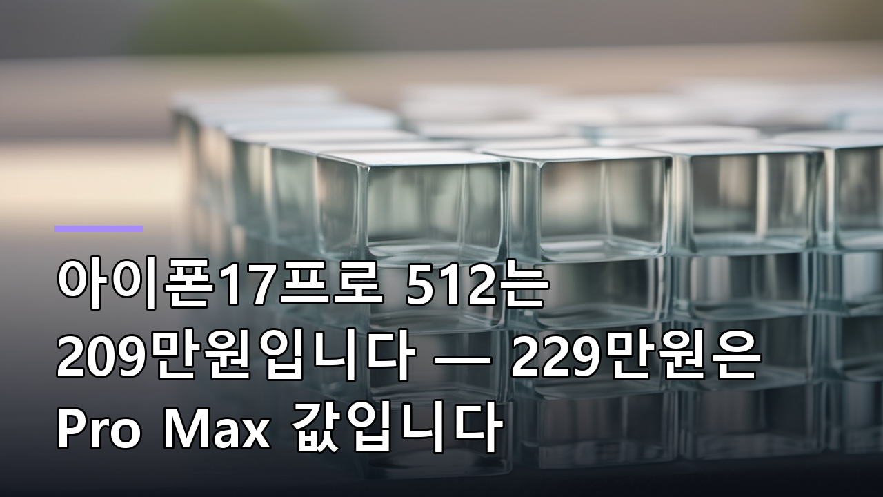 아이폰17프로 512는 209만원입니다 — 229만원은 Pro Max 값입니다