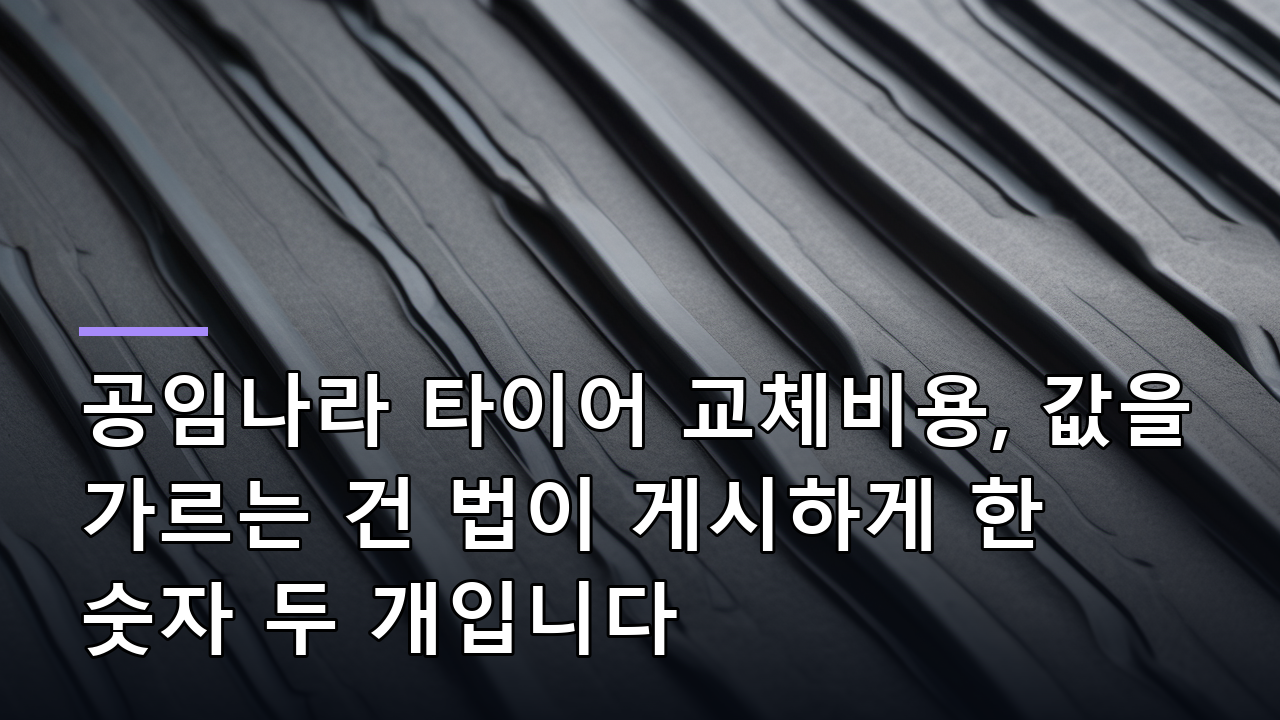 공임나라 타이어 교체비용, 값을 가르는 건 법이 게시하게 한 숫자 두 개입니다