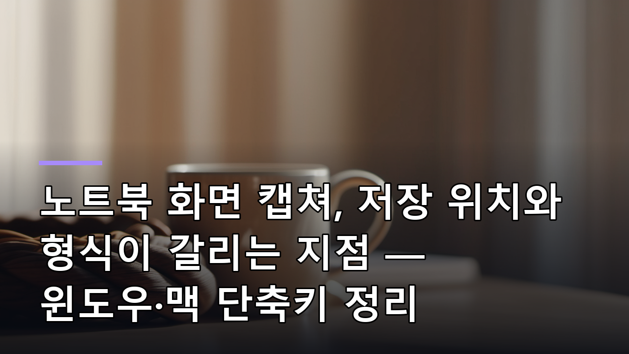 노트북 화면 캡쳐, 저장 위치와 형식이 갈리는 지점 — 윈도우·맥 단축키 정리