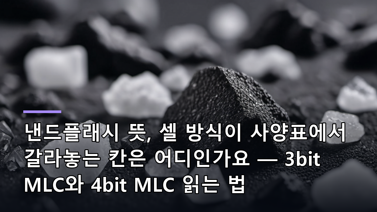 낸드플래시 뜻, 셀 방식이 사양표에서 갈라놓는 칸은 어디인가요 — 3bit MLC와 4bit MLC 읽는 법