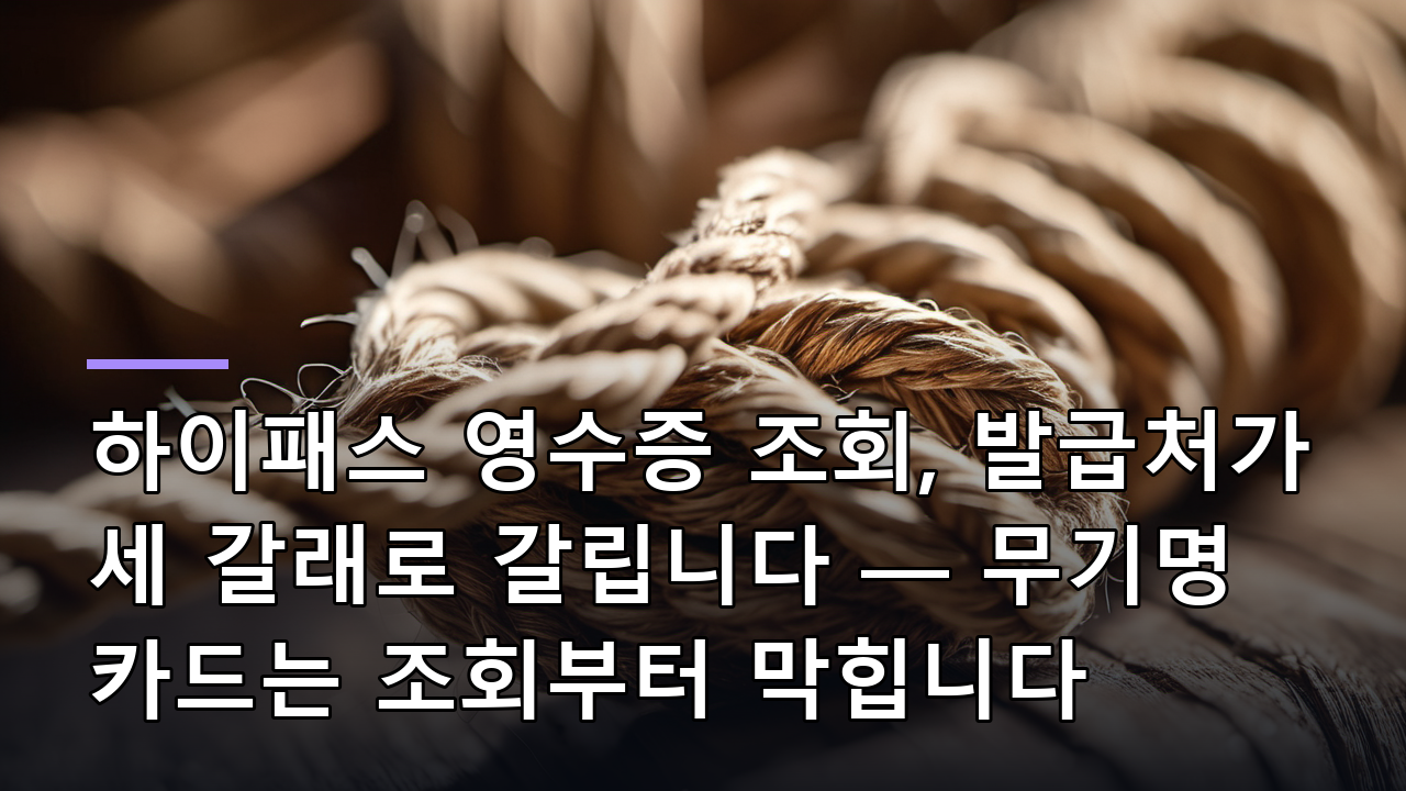 하이패스 영수증 조회, 발급처가 세 갈래로 갈립니다 — 무기명 카드는 조회부터 막힙니다