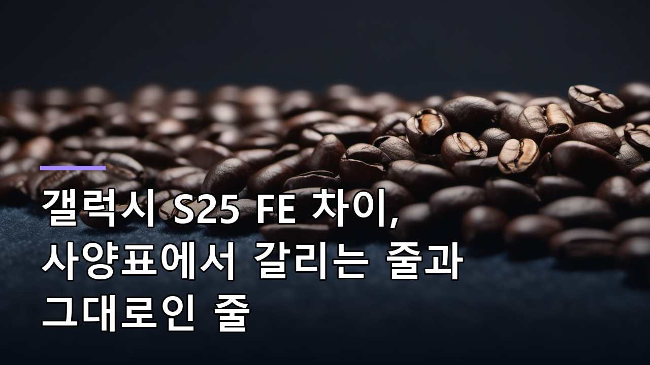 갤럭시 S25 FE 차이, 사양표에서 갈리는 줄과 그대로인 줄