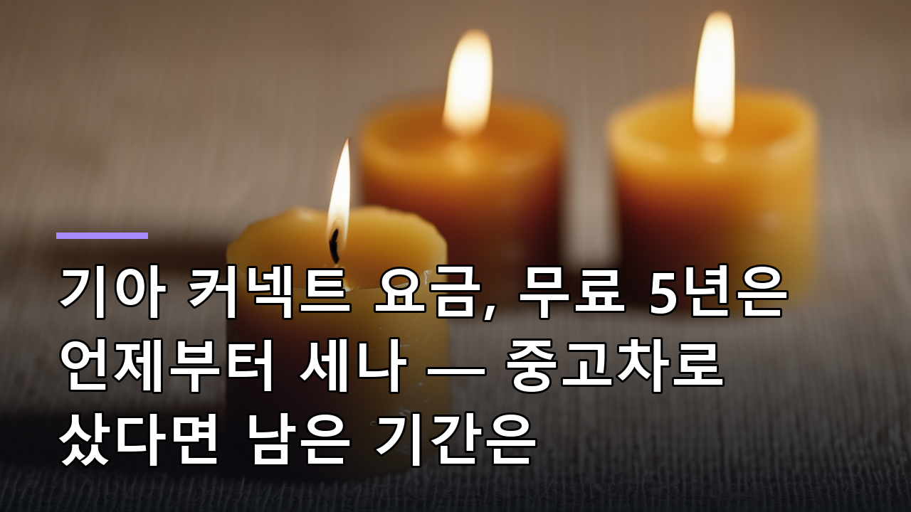 기아 커넥트 요금, 무료 5년은 언제부터 세나 — 중고차로 샀다면 남은 기간은