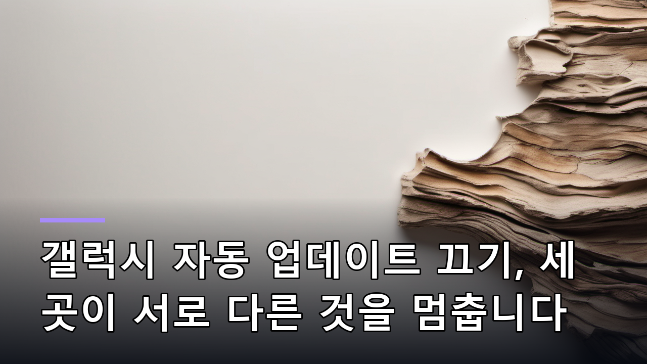 갤럭시 자동 업데이트 끄기, 세 곳이 서로 다른 것을 멈춥니다