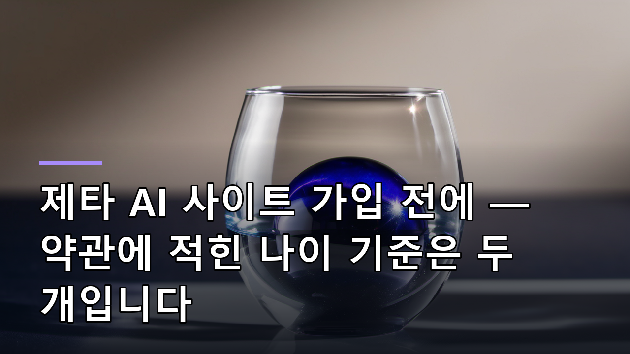 제타 AI 사이트 가입 전에 — 약관에 적힌 나이 기준은 두 개입니다