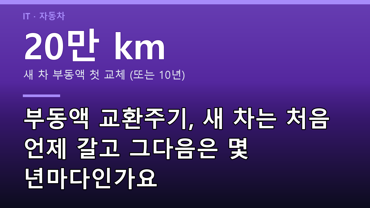 부동액 교환주기, 새 차는 처음 언제 갈고 그다음은 몇 년마다인가요