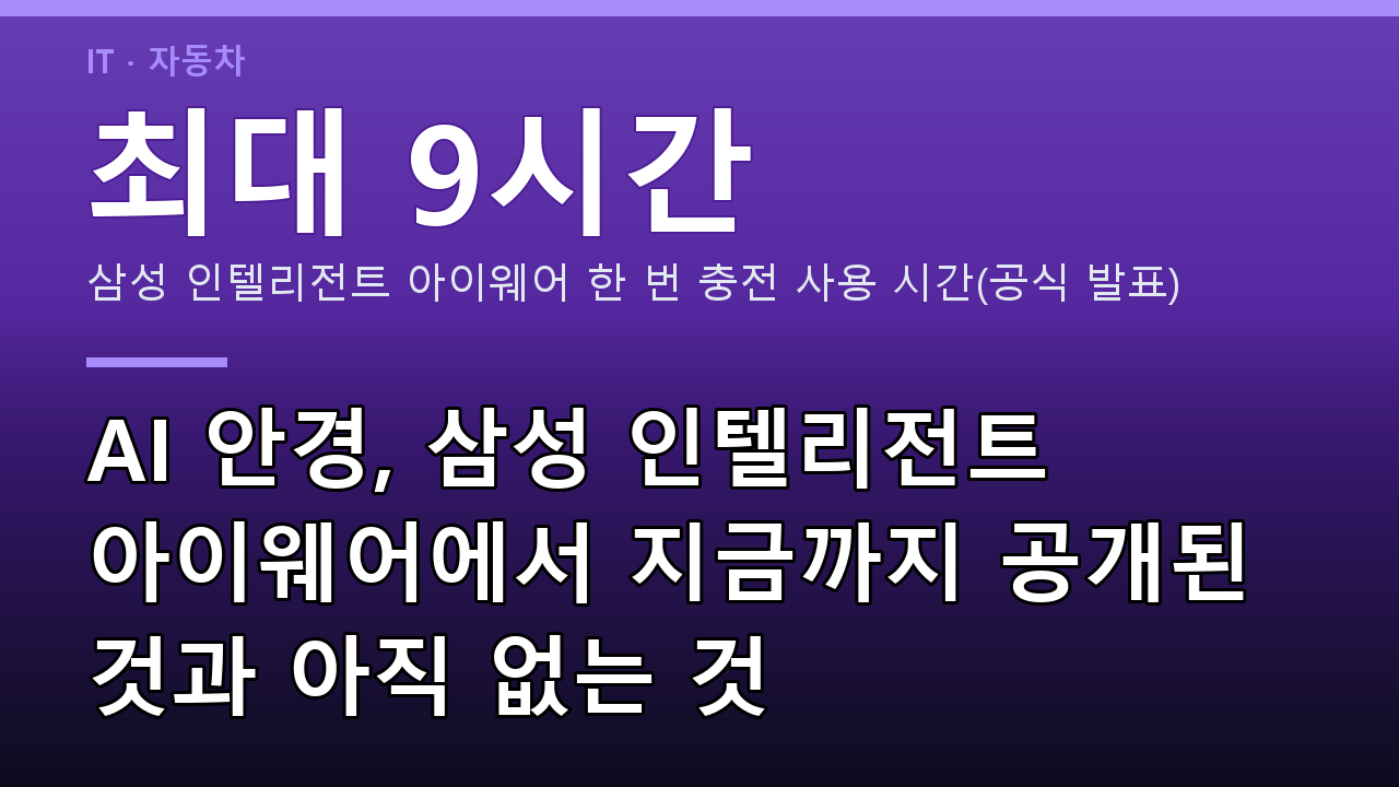 AI 안경, 삼성 인텔리전트 아이웨어에서 지금까지 공개된 것과 아직 없는 것